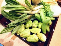 ・前菜盛り合わせ
・旬魚造り
・季節のミニサラダ

―天ぷら10種―
天使の海老
旬魚介4種
旬菜4種

三時間蒸した鳴門金時

・箸休め逸品

・本日の〆もの

・デザート
