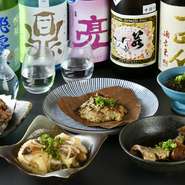 四季折々の旬食材を使った料理と日本酒を、心ゆくまで堪能できる豪華なコース。2時間の飲み放題がついており、お酒好きな方もきっと満足できるハズです。※写真はイメージです。