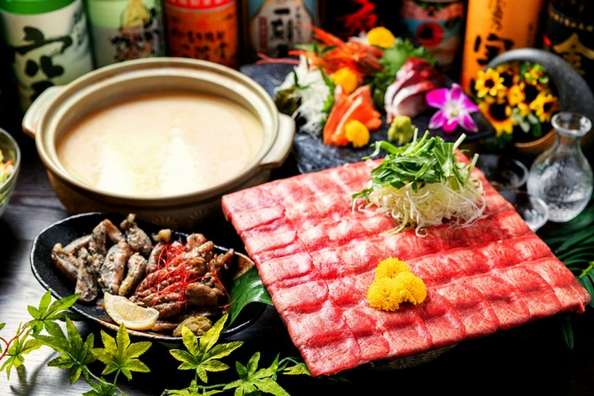 【当店１押し！】春の味覚と牛タンしゃぶや厳選牛ハラミなど!贅沢コース＜120分飲み放題＞