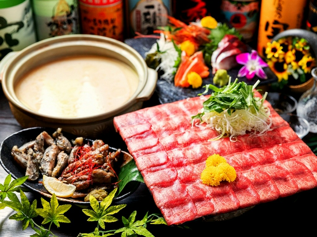 【当店１押し！】春の味覚と牛タンしゃぶや厳選牛ハラミなど!贅沢コース＜120分飲み放題＞