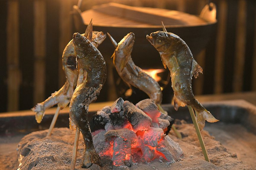 新鮮な食材をシンプルに炭火で焼き上げる『鮎の塩焼き』