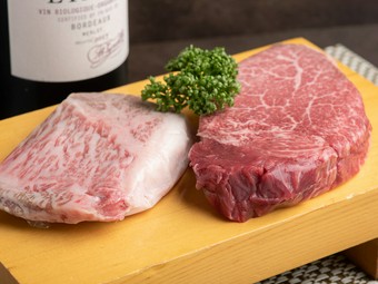 和牛ならではの贅沢な味わい『特選黒毛和牛ヘレ100g／サーロイン120g』