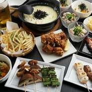 3時間飲み放題付きの超お得なコース。料理は季節によって変更致します
写真はイメージとなっております