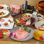 ［1日2組限定6名様迄］神戸ビーフ、松坂牛、近江牛を贅沢に食べ比べ出来る吟匠邸一番のおすすめ会席です！