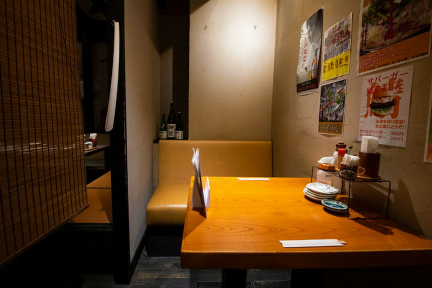 デートにオススメ。半個室のように使えるボックス席