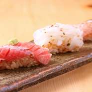 先付、焼物、握り、汁物、デザート