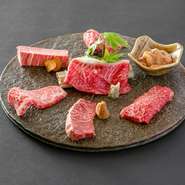 ７種類の厳選された近江牛と但馬玄（神戸牛）をこだわりの
食べ方で食す逸品