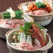 湯豆腐・豚ニラもやし・豚キムチ・丸ごとトマトと鶏肉トマト・のふうぞう鍋の5種類が用意された『鍋』は寒い季節にもピッタリのメニュー。1人1鍋を食す形となり、気兼ねなく鍋料理を楽しめます。