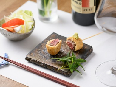 串カツと日本酒を堪能