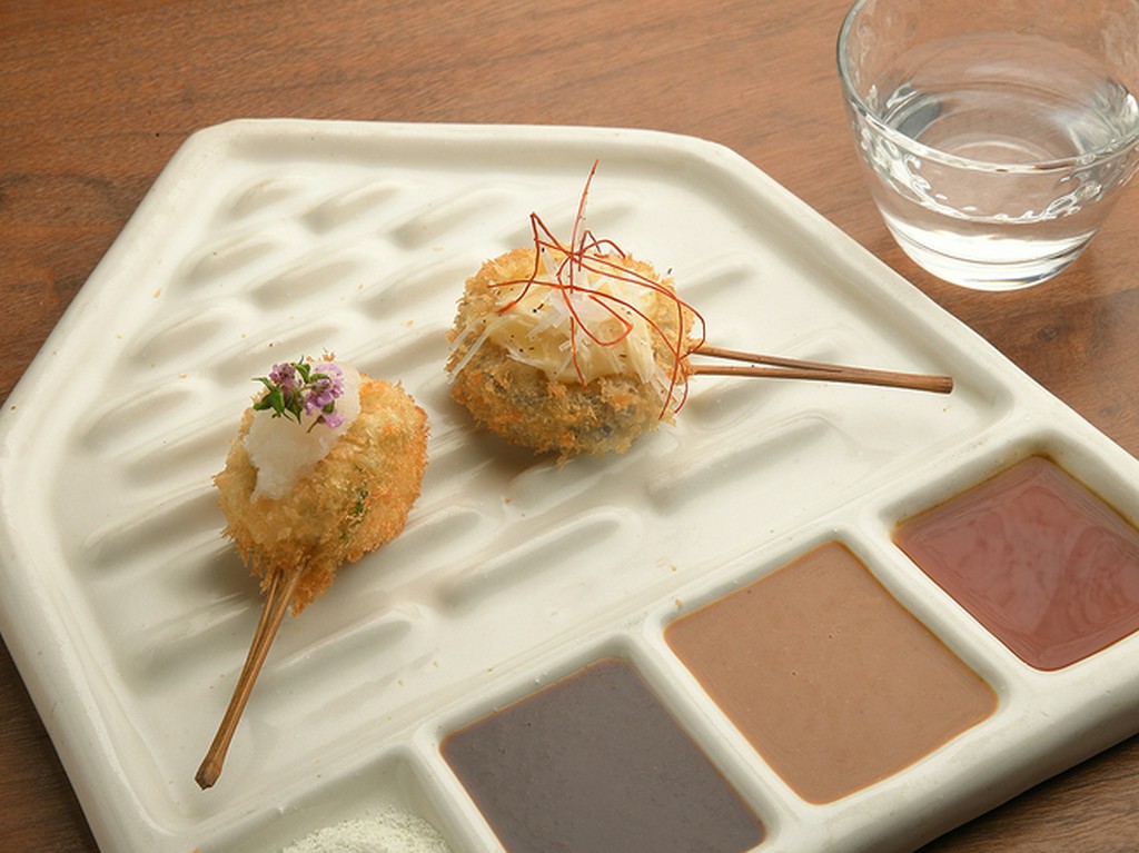 さけの白子と秋茄子の串