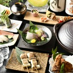 クエ鍋付きのコース。
飲み放題1500円