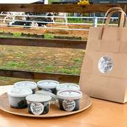 おいしいジェラートは、テイクアウト用のものも販売。人気フレーバー6種（ミルク2、チョコレートラテ1、抹茶1、黒ごま1、ピスタチオ1）を詰め合わせた、保冷袋・保冷剤付きのセットも好評です。