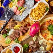 お肉料理は全国各地から選りすぐりのお肉を厳選。牛・豚・鶏などお好みに合わせて多数ご用意。ぜひ一度ご賞味ください。