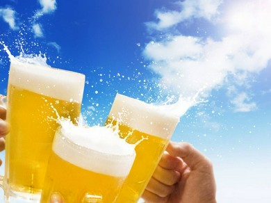 ビールとガッツリステーキ