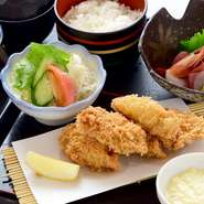 カキフライとミニうな丼御膳
