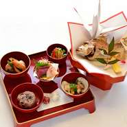 「一生涯、食べることに困らないように」との願いを込めて赤ちゃんに食事を食べる様子をさせる儀式です。