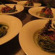 ご希望の素材がありましたら、遠慮なくお伝えください。コミュニケーションをとりながらメニューを組み立てていってこそ、楽しも増えるもの。わがままをどしどしお伝えください。メニュー内容は変更可能です。