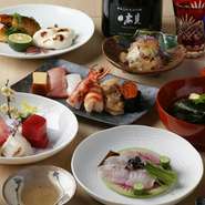 ・個室2名様からご利用頂けます。
・アレルギーの食材がございましたら前日までのご連　絡をお願い致します。
・その時期のいい食材を厳選し、おまかせコースでご用意しております。
食材のご変更は、お受けできなかったり、追加料金を頂く場合もございます。