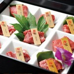 ｢伊達の黒｣の基本部位９種類を盛り合わせ食感、肉室をぜひ食べ比べてください

