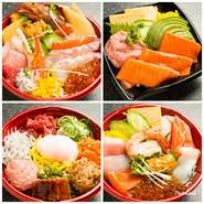 ウーバーイーツ限定の丼メニューや、テイクアウトの1人前～盛り込み寿司など多数メニューをご用意しております！！ご自宅でも『活』のお寿司を是非♪♪