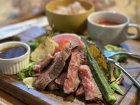極上国産リブロースステーキがメインのコース！