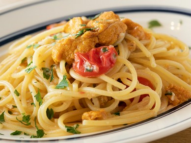 ダイレクトにウニを味わえる『たっぷりウニのペペロンチーノスパゲッティ』