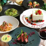 アニバーサリーケーキ付きのランチコースです。ケーキにメッセージを添えてご提供いたします。