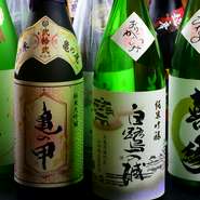 旨い日本酒をご提供したい。店主が選んだのは白鷺の城、名刀政宗。福亭は田中酒造場のモデル店です。