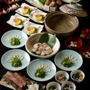 山口のふくをつかったお鍋がメインの贅沢なプラン。日本酒がお好きな大切なお客様をゆっくりとおもてなし