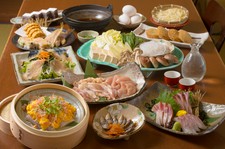 福の花一押しのコースです。メインは「長州どりのすき焼き」