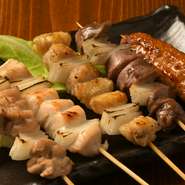 福の花の焼き鳥は全てが長州どり＆本格炭火！香ばしい炭の香りと長州どりのジューシーさをお愉しみ下さい


