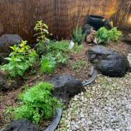 【ハーブ園】個室はどちらも庭園付き。和室にある庭園ではハーブを育てています。