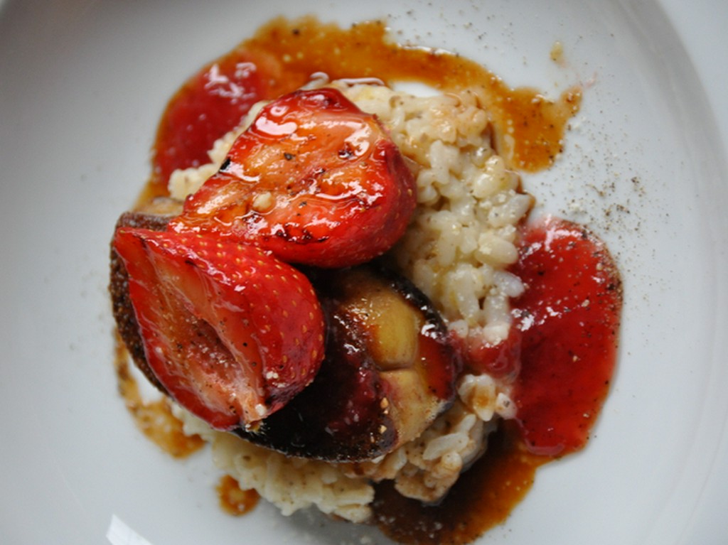 フォアグラとあまおうのリゾット