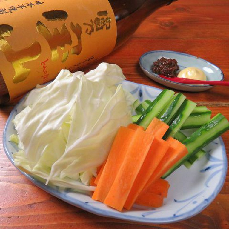 自家製肉味噌と野菜スティック