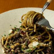 和牛のひき肉を使ったボロネーゼ！
生パスタのもちもち感がクセになる！