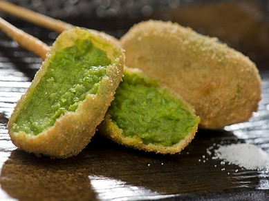 えんどう豆の串揚げ