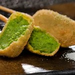 えんどう豆の串揚げ