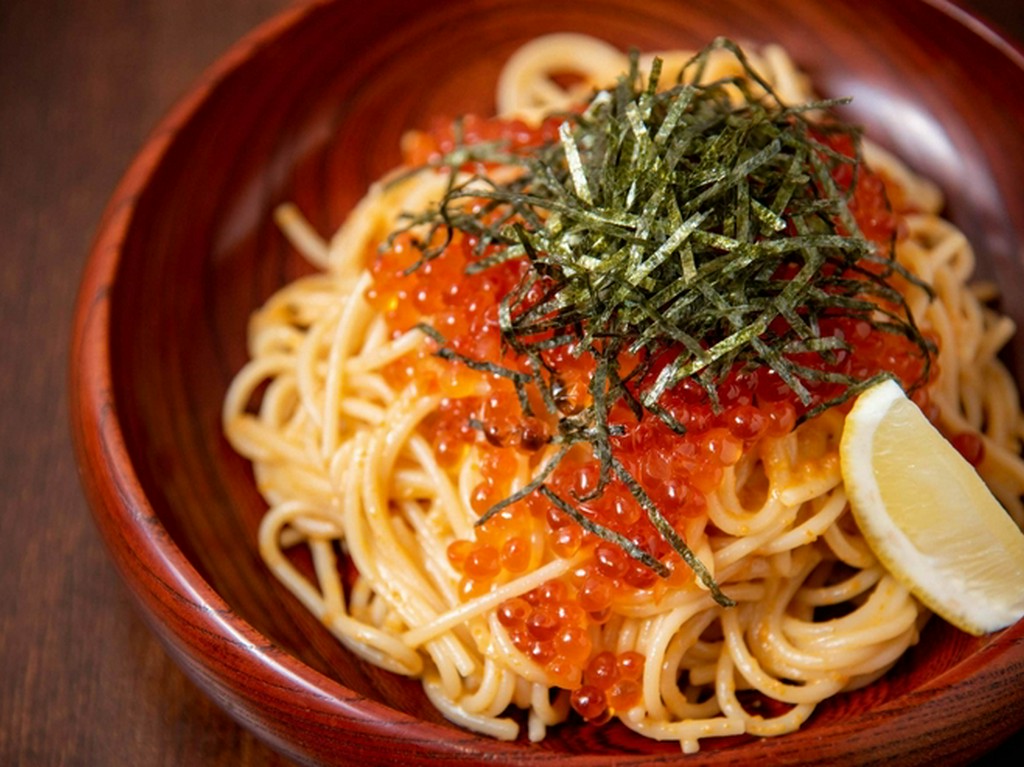うにと漬けいくらのスパゲッティ