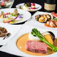 A4ランクの和牛ステーキと海老の王様オマール海老を両方味わえる至福のディナーです。
