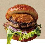 淡路牛パティともちもち湯だねバンズのハンバーガー