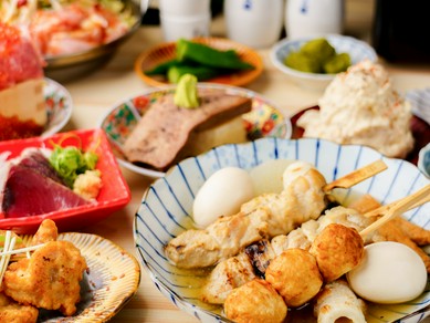 海鮮お刺身＆豚骨おでん、明太もつ鍋など3,300円で食べ飲み放題