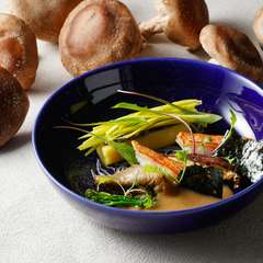 のどぐろのグリエ ポワロフォンダンと椎茸 海苔のコンディモン