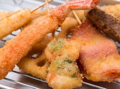 蛤スープがじゅわ～　はまぐりの串揚げ1本