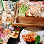 季節の旬のお野菜、鮮魚を豊洲より毎日届く『もったいない食材』を惜しみなく使った豪華絢爛コース。