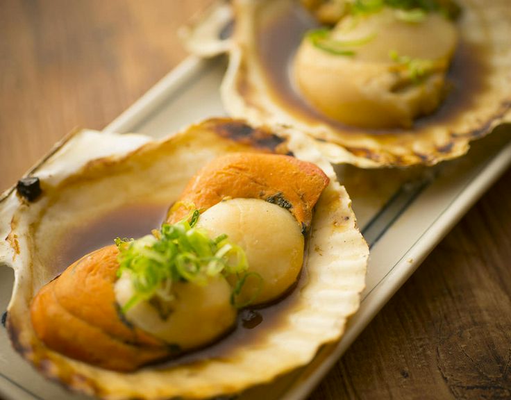 活ホタテ貝のバター焼