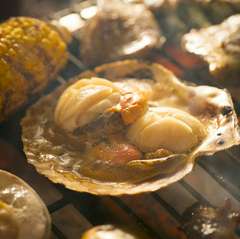 活ホタテのバター焼き