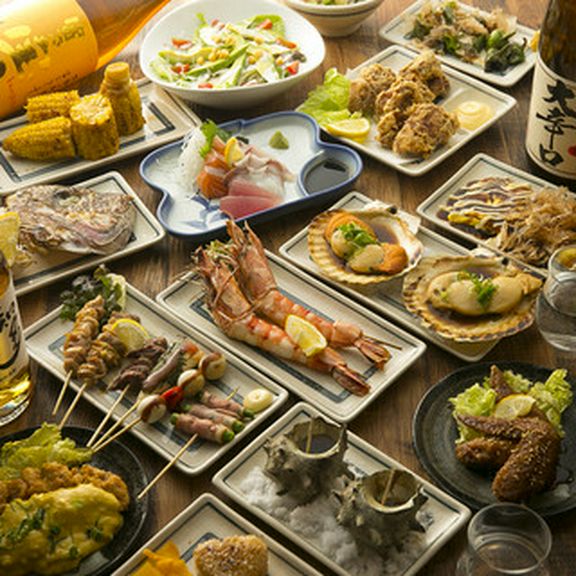 2名様から利用できる食べ放題&飲み放題コース★自慢の炉端メニューも食べ放題!!テーブルオーダー制