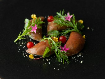 まぐろを使ったラビオリ