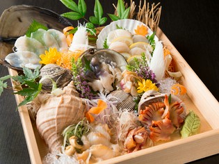 産地直送の旬の味『活け貝のお刺身』