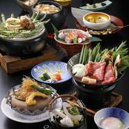 充分に吟味された旬の食材等を伝統の調理法で極めた、調理長渾身の月替わり京懐石料理です。是非一度ご賞味くださいませ。